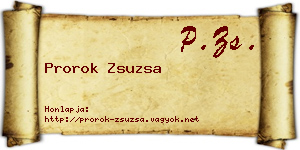 Prorok Zsuzsa névjegykártya